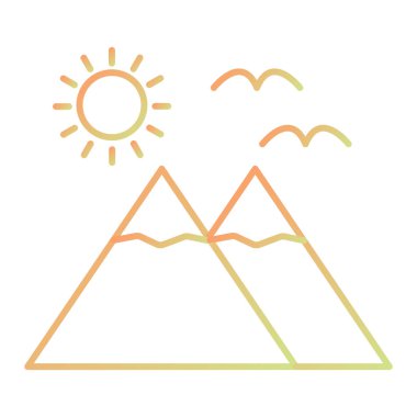 Dağlar. Web simgesi basit illüstrasyon