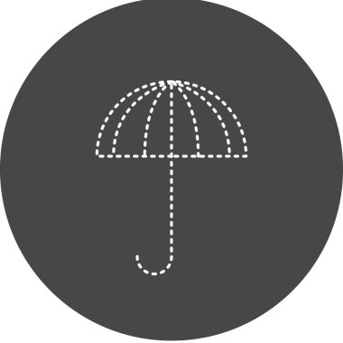 Şemsiye Vektörü Şekil Simgesi Tasarımı 