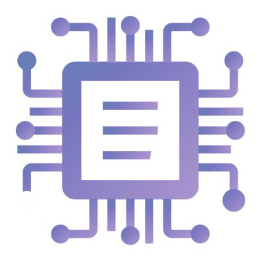 İşlemci. Web simgesi basit illüstrasyon