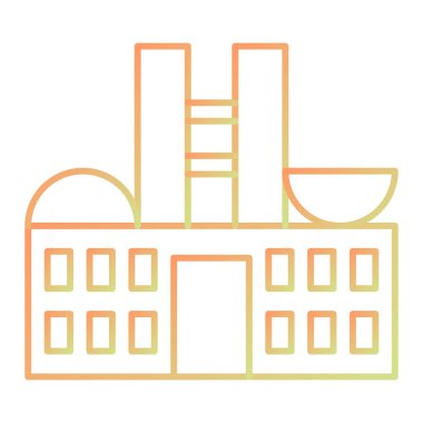 Bina. Web simgesi basit illüstrasyon