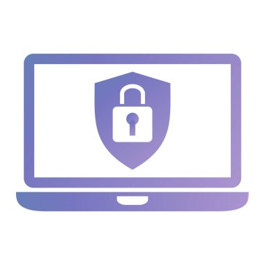 asma kilit ve kilit vektör illüstrasyon tasarımlı dizüstü bilgisayar