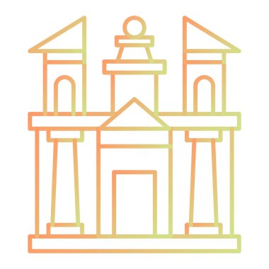 church building icon. outline illustration of museum vector icons for web design