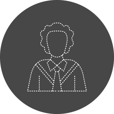 Magistrate avatar icon, flat vector illustration