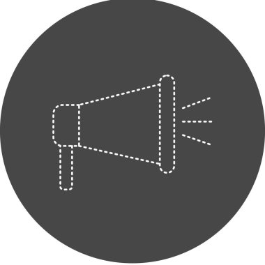 Megafon Vektör Kabartma Simgesi Tasarımı 