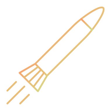 Roket. Web simgesi basit illüstrasyon