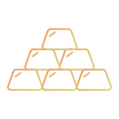 Beyaz arkaplanda altın külçeleri simgesi. vektör illüstrasyonu