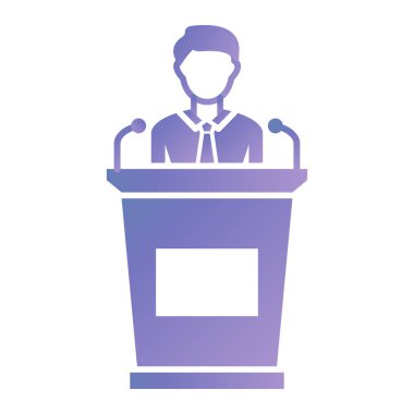 Konferans. Web simgesi basit illüstrasyon