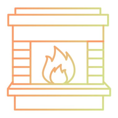 Şömine. Web simgesi basit illüstrasyon