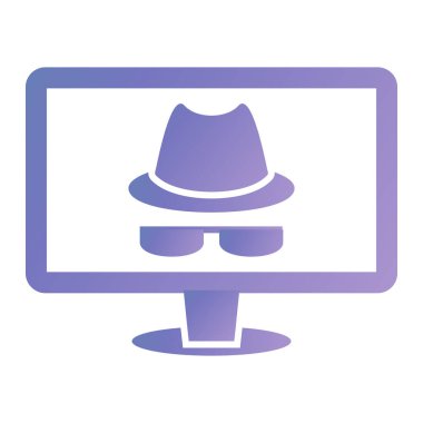 computer monitor icon. flat illustration of hacker vector icons for web