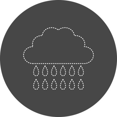 Raining cloud, weather icon, vector illustration