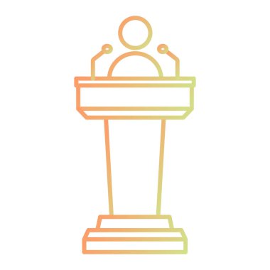 podium icon on white background with speaker