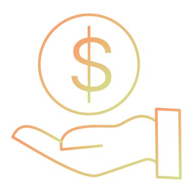 dolar işareti simgesi tutan el