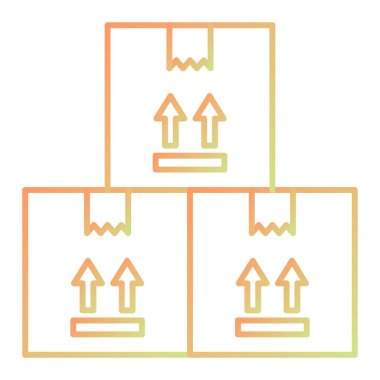 kutulu paket ve karton kutu vektör çizimi
