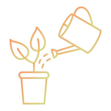 Çiçek saksısı vektör çizimi ile sulama kutusu