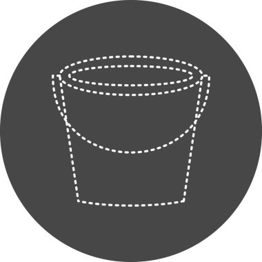 Bucket Vektör Kabartma Simgesi Tasarımı 