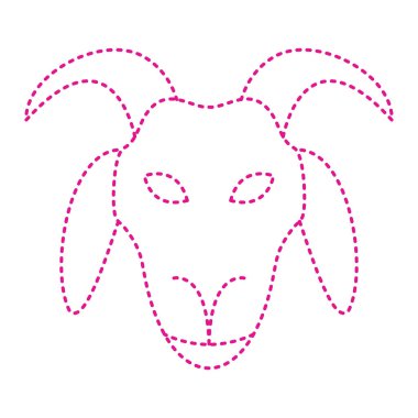 goat head with horns and ears of sheep. vector illustration