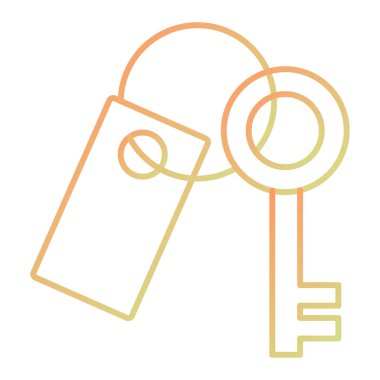 Anahtar kilidi simgesi. Web için anahtar vektör simgelerinin özet çizimi