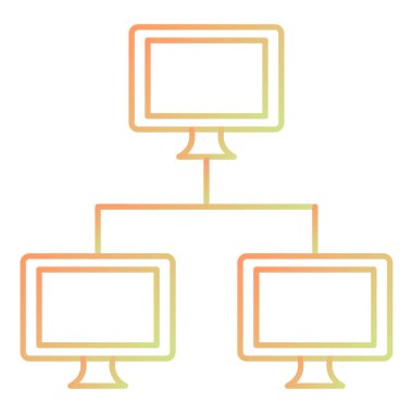 bilgisayar vektörü ince çizgi simgesi