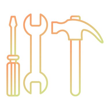 İngiliz anahtarı ve tornavida ikonu. vektör illüstrasyonu