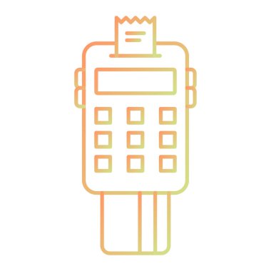 atm machine icon. outline of bitcoin chip vector illustration