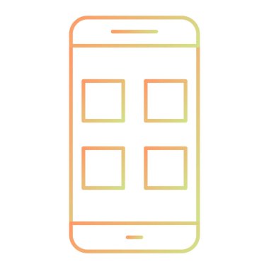 Cep telefonu simgesi, vektör illüstrasyonu