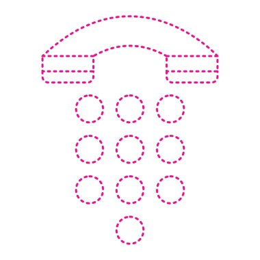 telephone handset icon. dotted circle design. vector illustration.