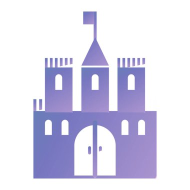 Şato ikonu. Web için ortaçağ inşa vektör simgelerinin düz çizimi