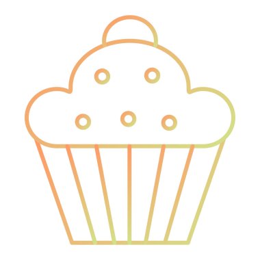 Kremalı ve çikolatalı kek ikon vektör çizim tasarımı