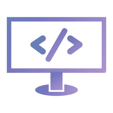 Kodlama. Web simgesi basit illüstrasyon