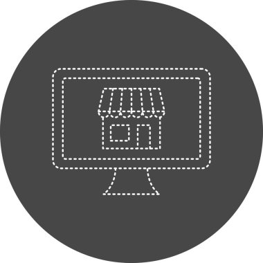 çevrimiçi alışveriş simgesi, vektör illüstrasyonu