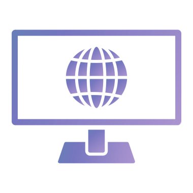 Monitör. Web simgesi basit illüstrasyon