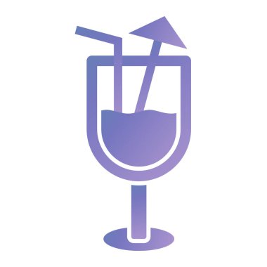 Kokteyl ikonu vektör illüstrasyonu