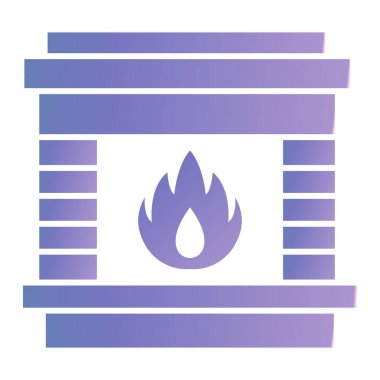 Şömine. Web simgesi basit illüstrasyon