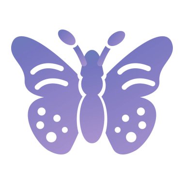 purple butterfly icon. cartoon illustration of insect vector symbol.