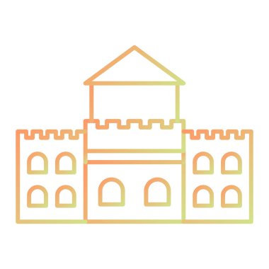 Şato ikonu. Web için vektör simgeleri oluşturmanın basit bir illüstrasyonu