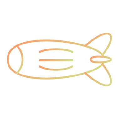 orange line fish cartoon icon. vector illustration
