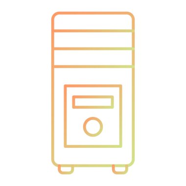 vector illustration of a single cartoon fridge