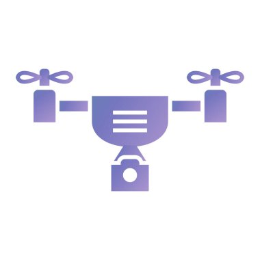 İHA kamera simgesi. Web için kuadrokopter vektör simgelerinin basit illüstrasyonu