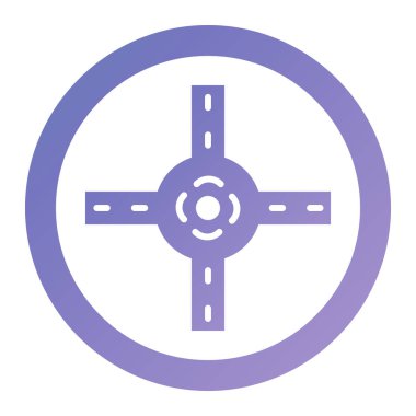 steering wheel vector icon. style is bicolor flat symbol, blue and white colors, rounded angles, green