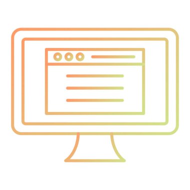 computer screen vector thin line icon