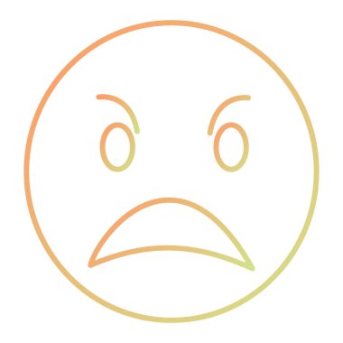 yüz ifadesi çizgisi simgesi, vektör illüstrasyonu