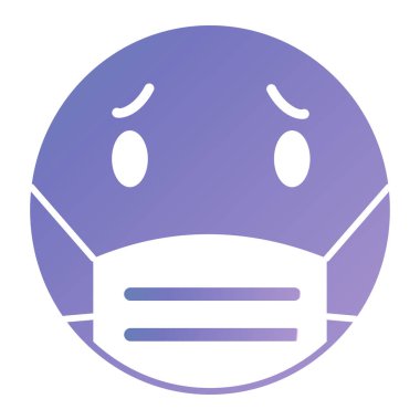 yüz maskesi simgesi. Hasta çocuk vektör illüstrasyonunun çizgi filmi