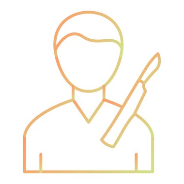 Kalem ikonlu bir adam. vektör illüstrasyonu