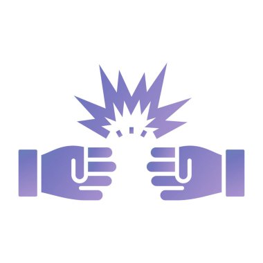 Yumruk simgesini tutan el. vektör illüstrasyonu