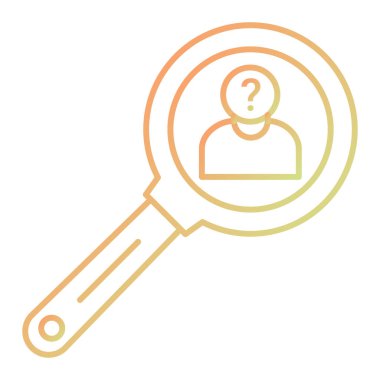 büyütme cam ikon vektör çizimi tasarımı