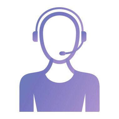 call center operator with headset icon vector illustration design