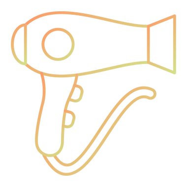 Saç kurutma makinesi ikonu. vektör illüstrasyonu