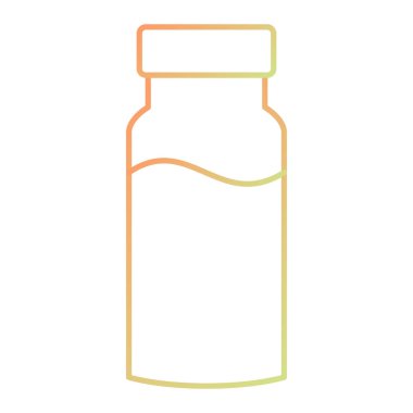 jar of pills and glass icon. outline medical pharmacy vector symbol for web design isolated on white background