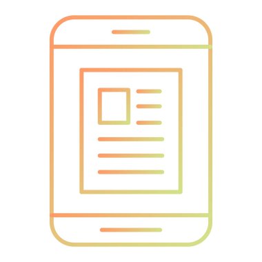 mobile phone icon with document, vector illustration
