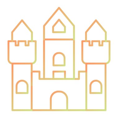 Beyaz arkaplanda izole edilmiş düz bir kale simgesi. seyahat sembolü çizimi